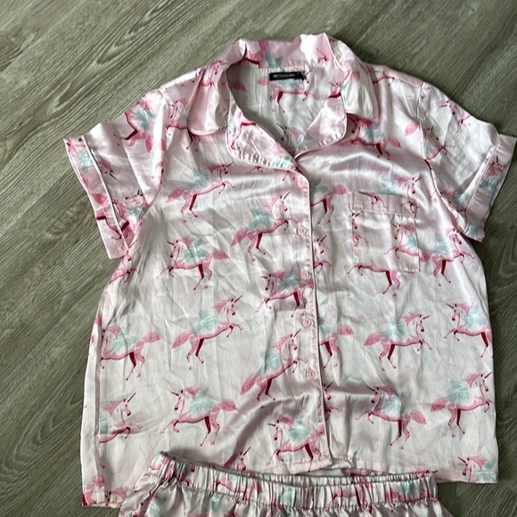 Pink Unicorn Print Women's Pajama Set - Picture 2 of 6